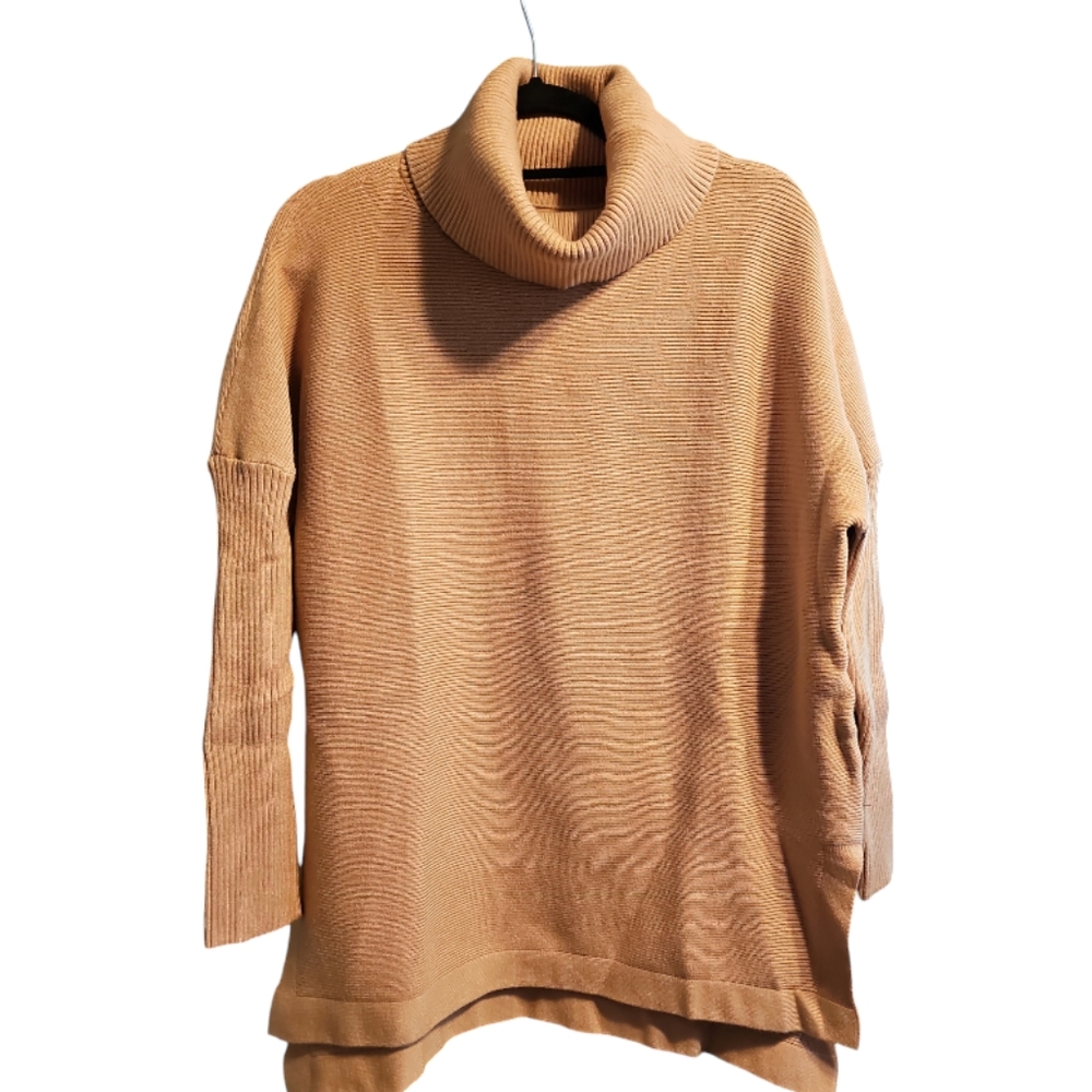 Womens Cowl Neck Sweater Size Medium Loose Long Pullover - Picture 2 of 4